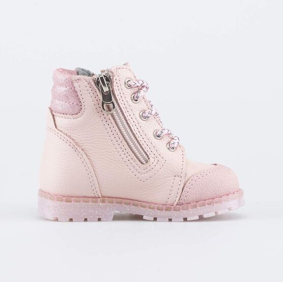 152292-38 Утепленные ботинки на липучках на осень/весну для девочки розовый фото №2