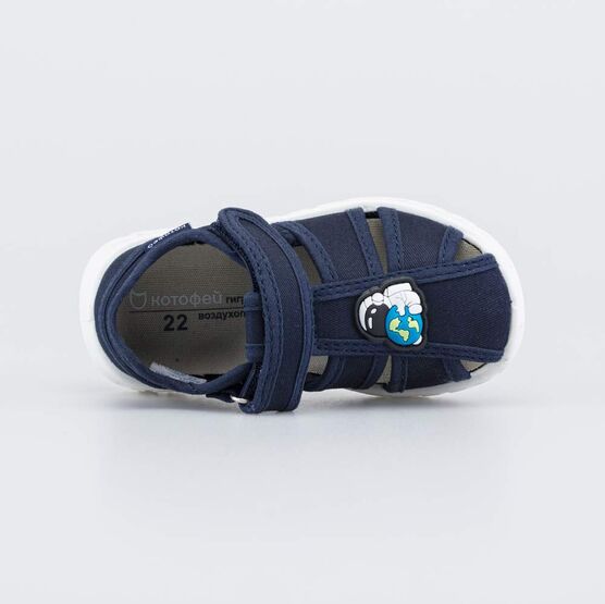 221183-12 Текстильные сандалии для мальчика Космонавт для мальчики синий фото №4