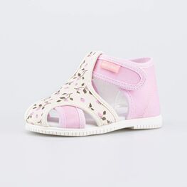 221186-71 Текстильная обувь для девочки Ягодки для девочки бежевый + розовый