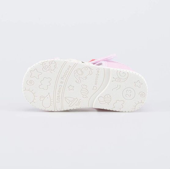 221186-71 Текстильная обувь для девочки Ягодки для девочки бежевый + розовый фото №3