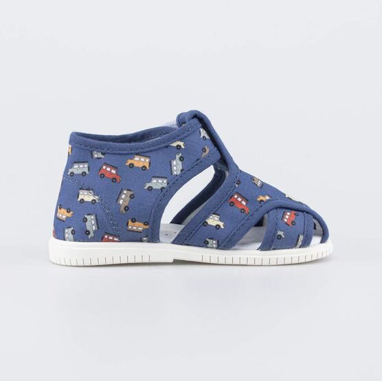 221188-72 Текстильные сандалии для мальчика Машинки для мальчики синий фото №2