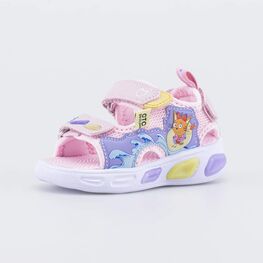 124038-11 Пляжные сандалии с LED Три кота для девочки розовый + сиреневый