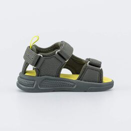 124040-12 Пляжные сандалии с LED Космос для мальчики оливковый + желтый фото №2