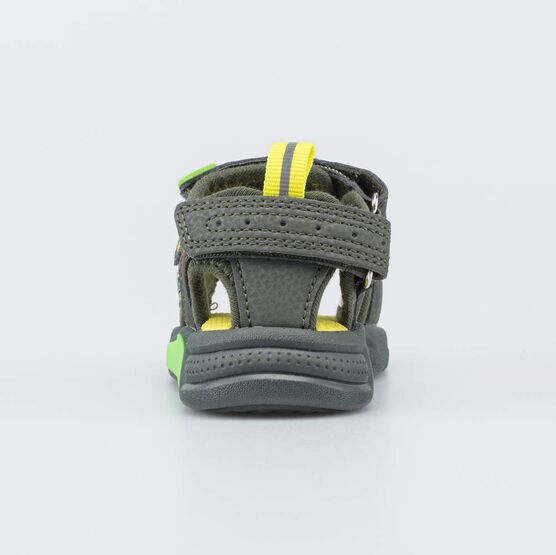 124040-12 Пляжные сандалии с LED Космос для мальчики оливковый + желтый фото №5