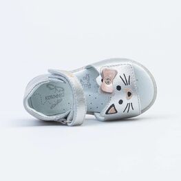 022129-22 Босоножки для девочки кожаные для девочки серебрист. фото №4