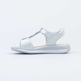 622508-22 Босоножки для девочки из натурального нубука для девочки серебрист. фото №2