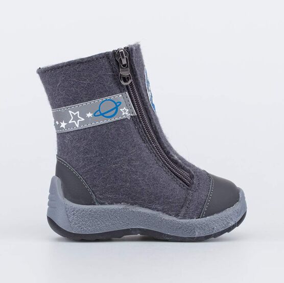 367128-43 Валенки детские Белый котик для мальчики серый фото №2