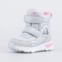 454871-42 Мембранные ботинки с LED для девочки серый