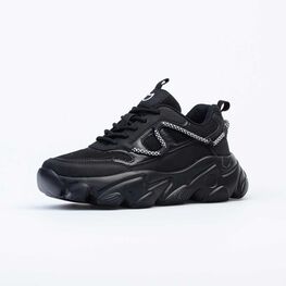 744187-71 Кроссовки на массивной подошве для девочки черный