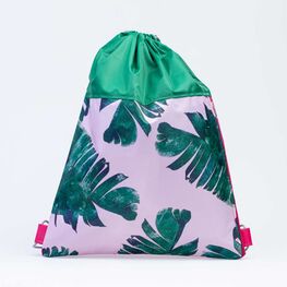 02808075-20 Мешок для сменной обуви Тропики для девочки розовый + зеленый