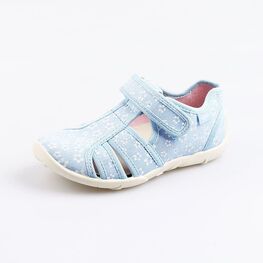 421053-11 Босоножки текстильные для девочки голубой
