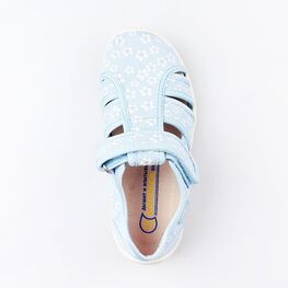 421053-11 Босоножки текстильные для девочки голубой фото №4