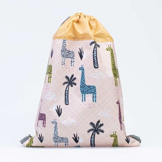02808066-20 Мешок для сменной обуви Жираф для девочки бежевый