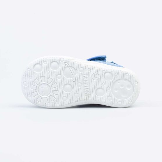 221116-11 Текстильные сандалии для девочки для девочки голубой фото №3