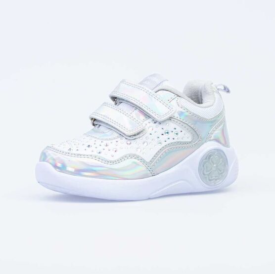 344270-71 Кроссовки с LED-подсветкой на подошве для девочки серебрист.