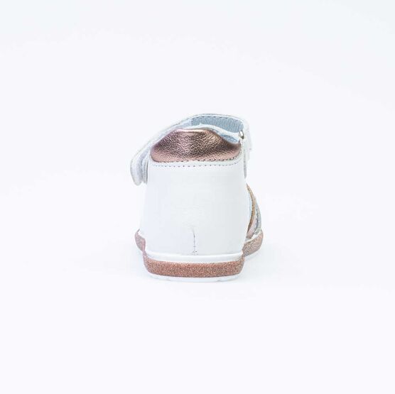 122156-21 Босоножки для девочки кожаные для девочки белый фото №5