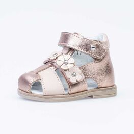 022118-22 Босоножки для девочки кожаные для девочки бронзовый