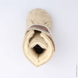 007011-41 Пинетки-валенки Мишка для мальчики серый фото №4