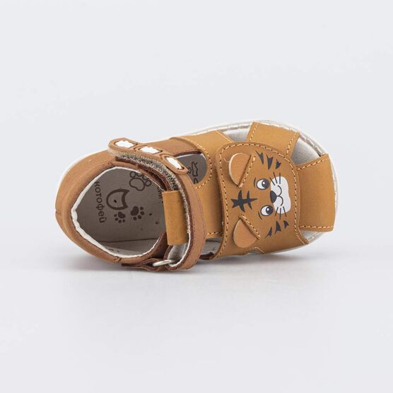 022160-21 Сандалии с регулируемым ремешком Первые шаги для мальчики коричневый фото №4