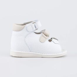 022162-21 Кожаные сандалии Первые шаги Сад птиц для девочки белый + бежевый фото №2