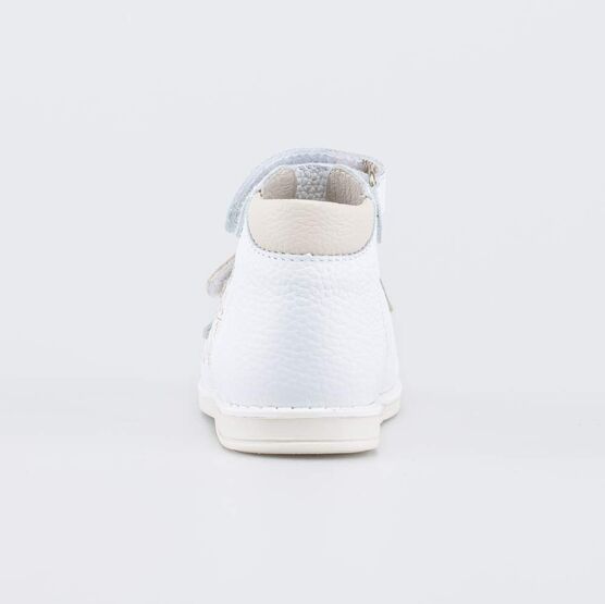 022162-21 Кожаные сандалии Первые шаги Сад птиц для девочки белый + бежевый фото №5