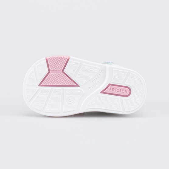 022162-22 Кожаные сандалии Первые шаги Сад птиц для девочки белый + розовый фото №3