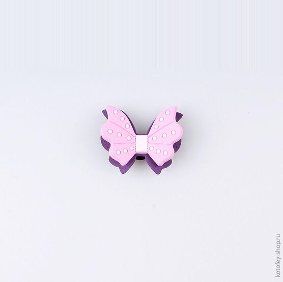 03014005-40 Украшение для обуви Бантик сиреневый для девочки сиреневый