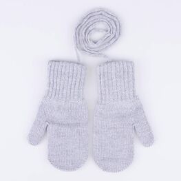 07721232-43 Теплые варежки из шерсти мериноса серый для мальчики св.серый