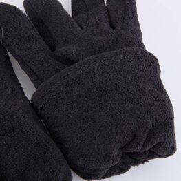 07721155-01 Флисовые перчатки двухслойные черный для мальчики черный фото №4