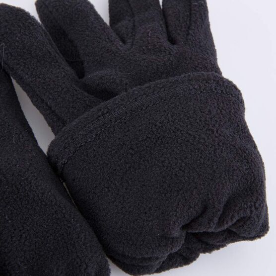 07721155-01 Флисовые перчатки двухслойные черный для мальчики черный фото №4