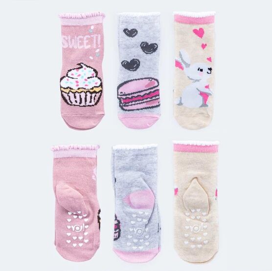 07842505-40 Носки с тормозами для девочки в ассортименте (1 пара) для девочки разноцветный фото №3