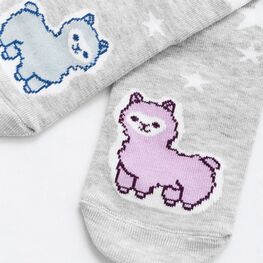 07842488-40 Носки хлопковые Милые ламы для девочки светло-серый фото №3