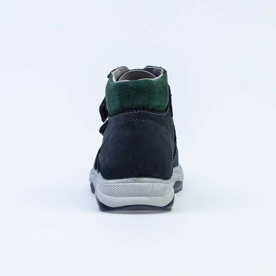 352269-21 Кожаные ботинки на весну/осень Серая молния для мальчики синий фото №5