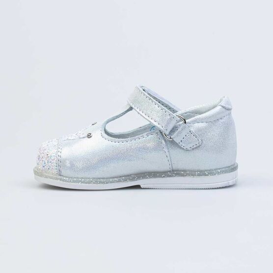 132156-21 Нарядные туфли для девочки для девочки серебристый фото №2