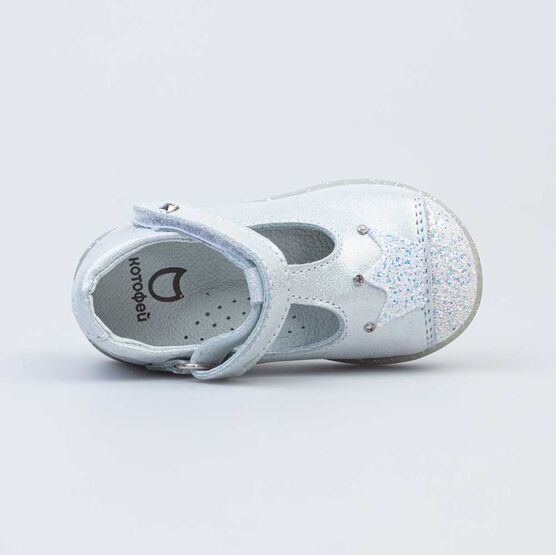 132156-21 Нарядные туфли для девочки для девочки серебристый фото №4