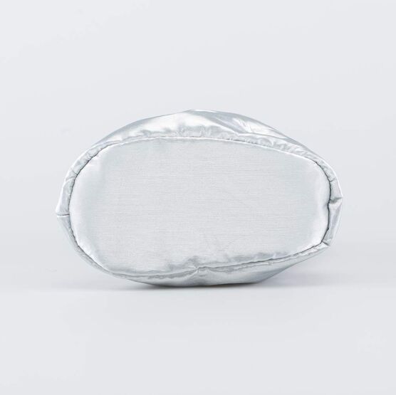 001106-42 Теплые меховые пинетки для девочки серебристый фото №3