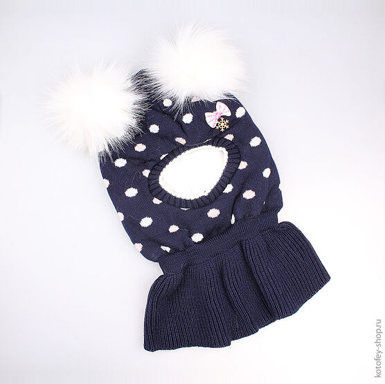 07811080-00 Шлем-капор зимний синий для девочки светло-синий