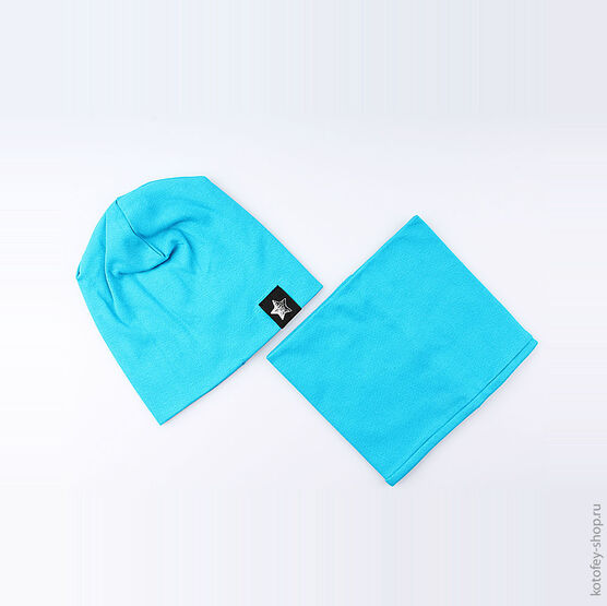 07011072-40 Шапка на весну, 95% хлопок, синяя для универсальные светло-синий