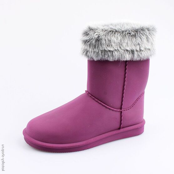 766063-41 Резиновые сапоги с меховым отворотом для девочки сиреневый