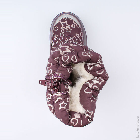 464919-41 Мембранные сапожки для девочки бордовый фото №4