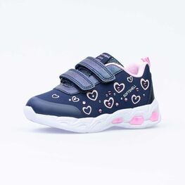 144135-71 Кроссовки из Softshell с LED-подсветкой для девочки син-роз