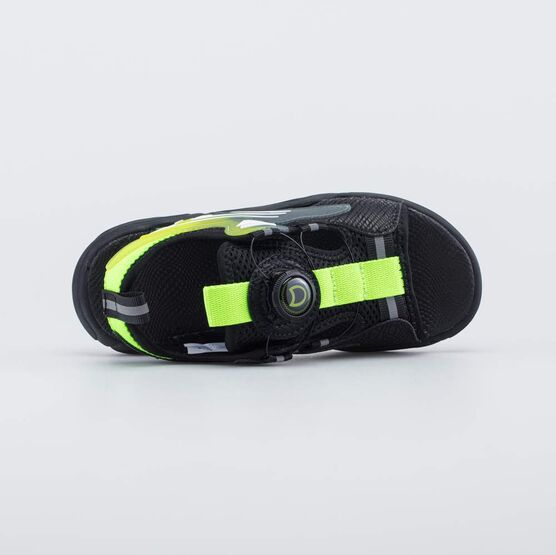 624040-11 Пляжная обувь с системой быстрой шнуровки для мальчики черный + салатовый фото №4