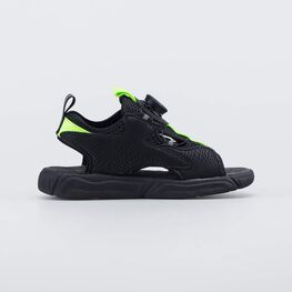 624040-11 Пляжная обувь с системой быстрой шнуровки для мальчики черный + салатовый фото №2