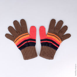 07722059-00 Перчатки коричневые для мальчики коричневый