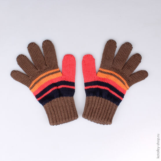 07722059-00 Перчатки коричневые для мальчики коричневый