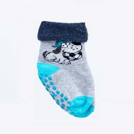 07742352-40 Носки детские с тормозами махровые собачка для мальчики разноцветный
