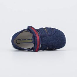 421083-15 Текстильные сандалии для мальчики синий фото №4