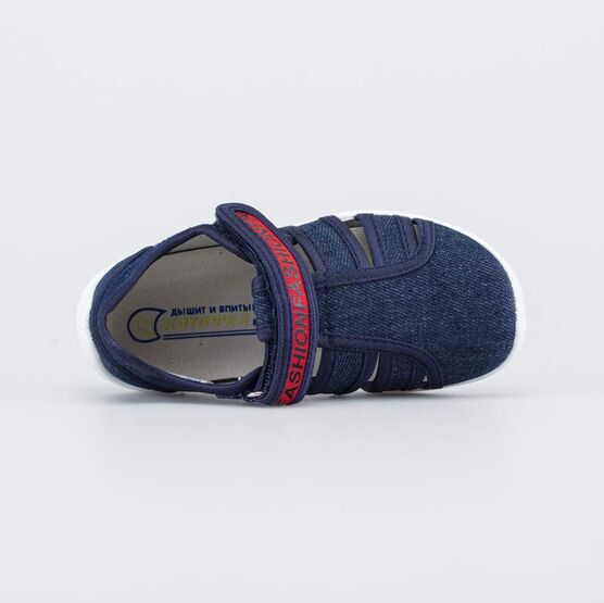 421083-15 Текстильные сандалии для мальчики синий фото №4