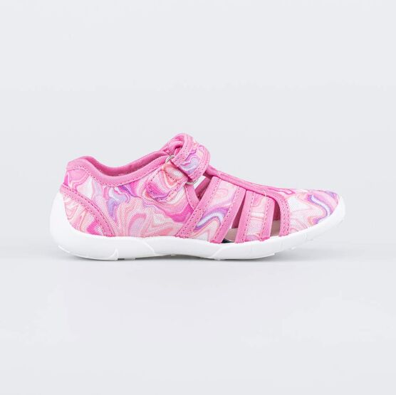 421108-11 Текстильные сандалии для девочки для девочки розовый фото №2