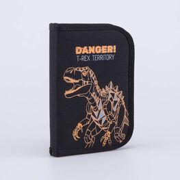 06705035-40 Пенал-книжка школьный Ти-рекс КК для мальчики черный + оранжевый